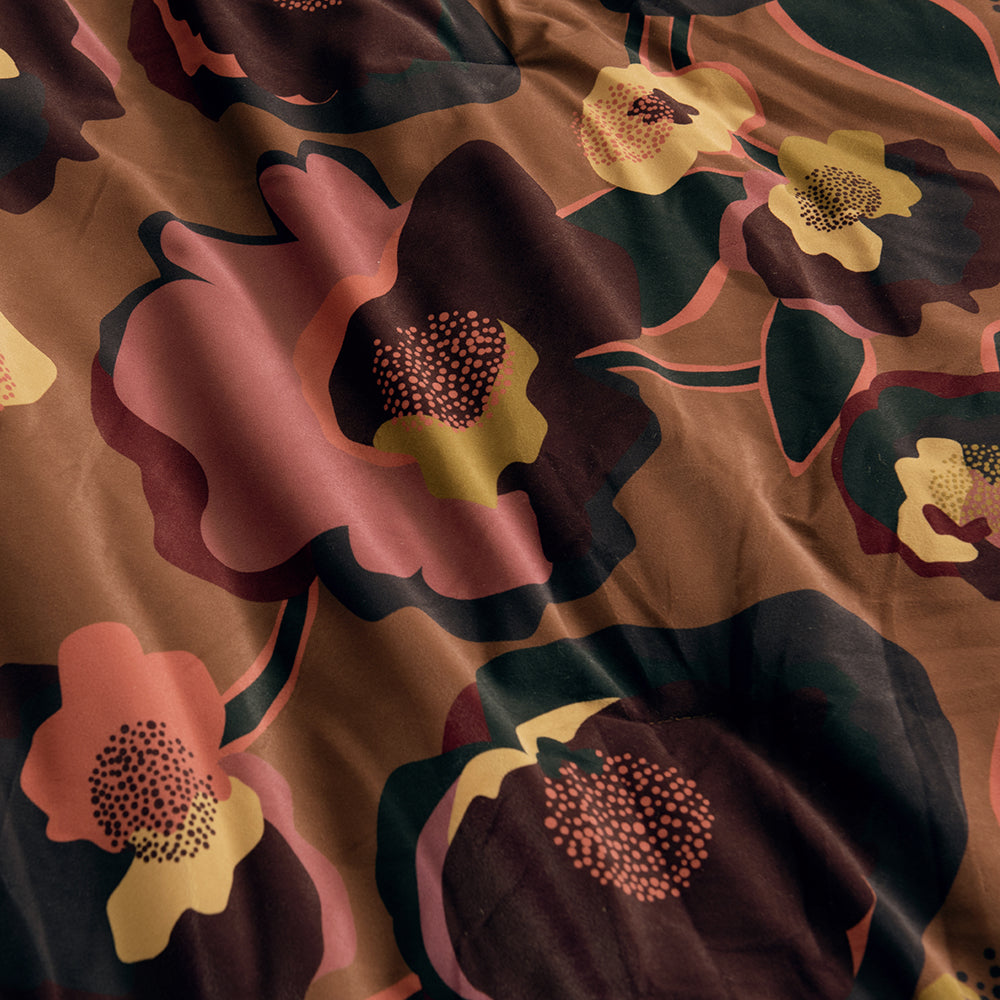 Piecera Velvet Estampada Retro 90x230cm Terracota