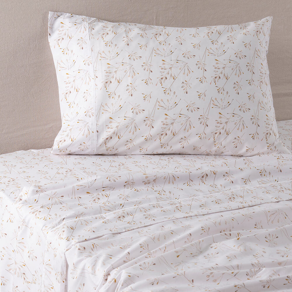 Sábana 180 Hilos Provenza 1.5 Plazas Mostaza