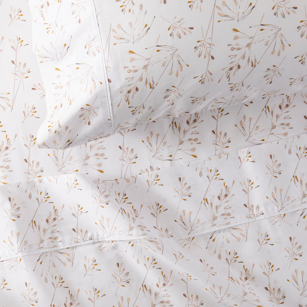 Sábana 180 Hilos Provenza 2 Plazas Mostaza