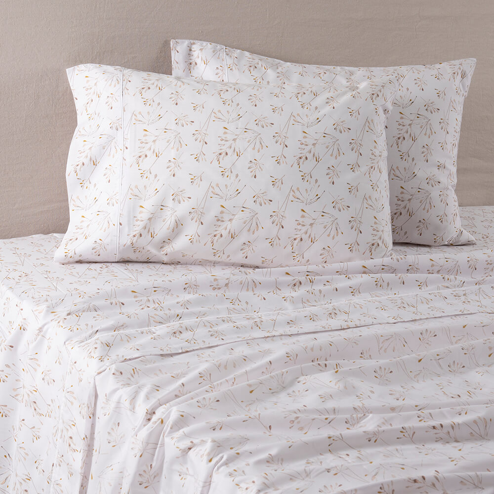 Sábana 180 Hilos Provenza King Mostaza