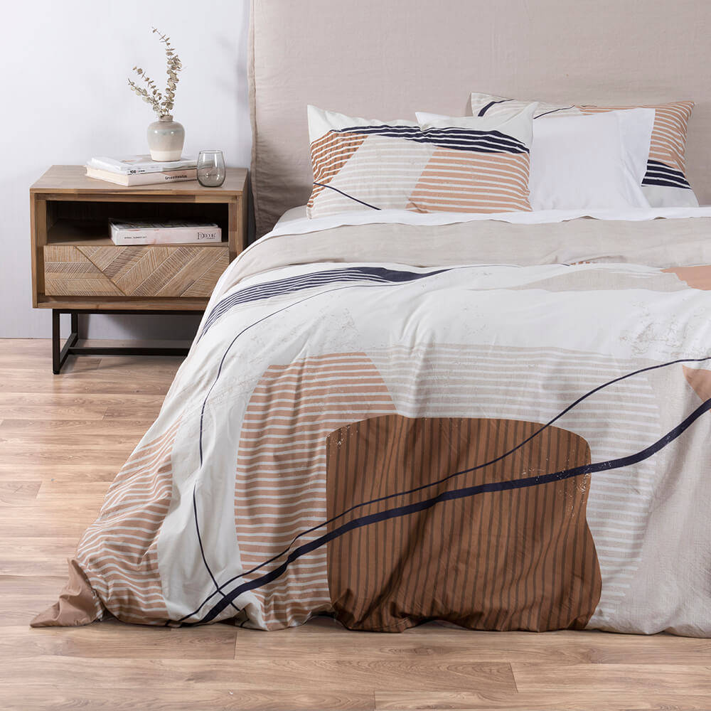 Funda Plumón Estampada Brosse 2 Plazas Camel