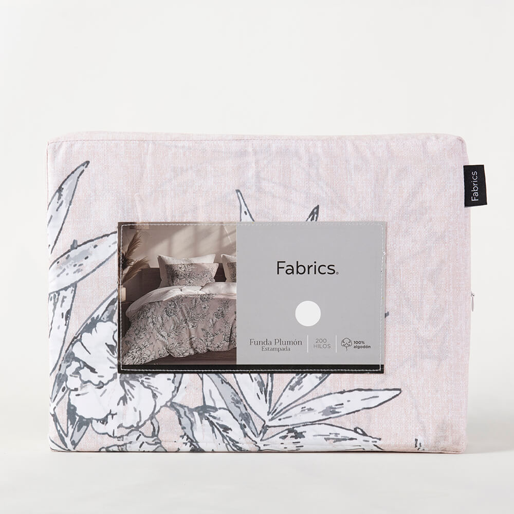 Funda Plumón Estampada Botania 2 Plazas Beige