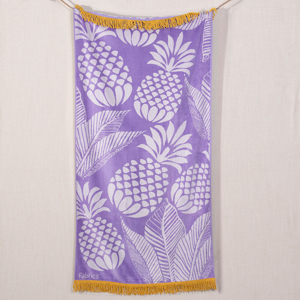 Toalla Playa Jacquard Pinapple Lila