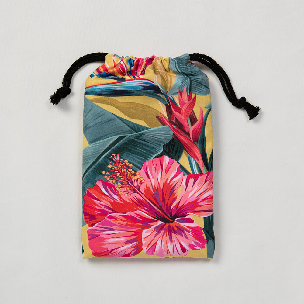 Toalla Playa Microfibra Hibiscus Amarillo