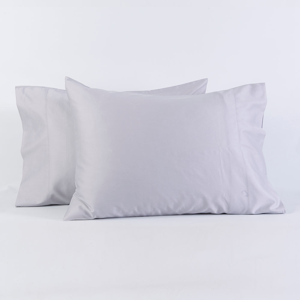 Set 2 Fundas Almohadas 300 Hilos 50x70cm Gris Claro