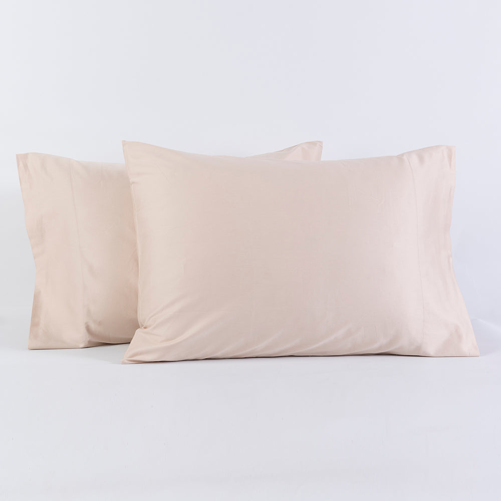 Set 2 Fundas Almohadas 300 Hilos 50x70cm Beige