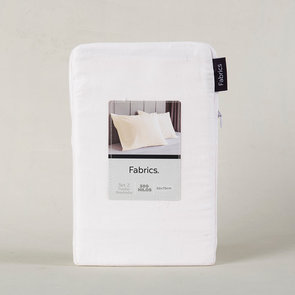 Set 2 Fundas Almohadas 300 Hilos 50x70cm Crudo