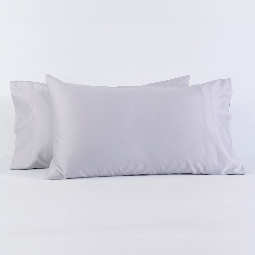 Set 2 Fundas Almohadas 300 Hilos 50x90cm Gris Claro