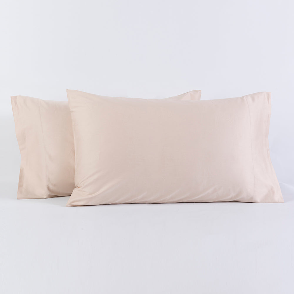 Set 2 Fundas Almohadas 300 Hilos 50x90cm Beige