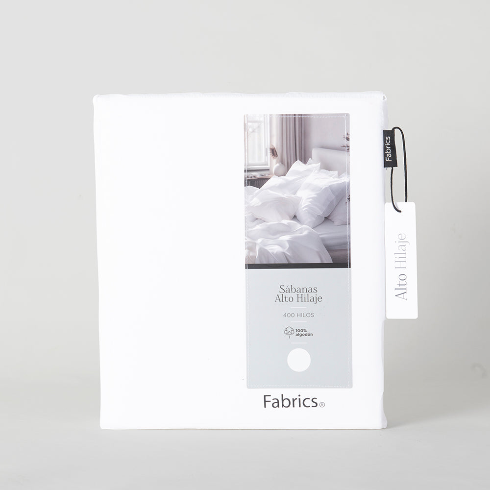 Sábana 400 Hilos Percale 2 Plazas Blanco