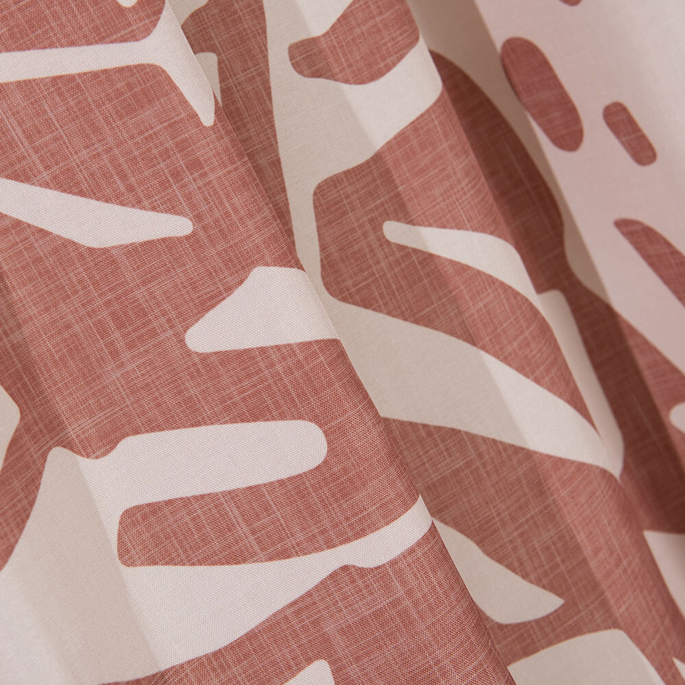 Cortina Baño Estampada Filodendro Terracota