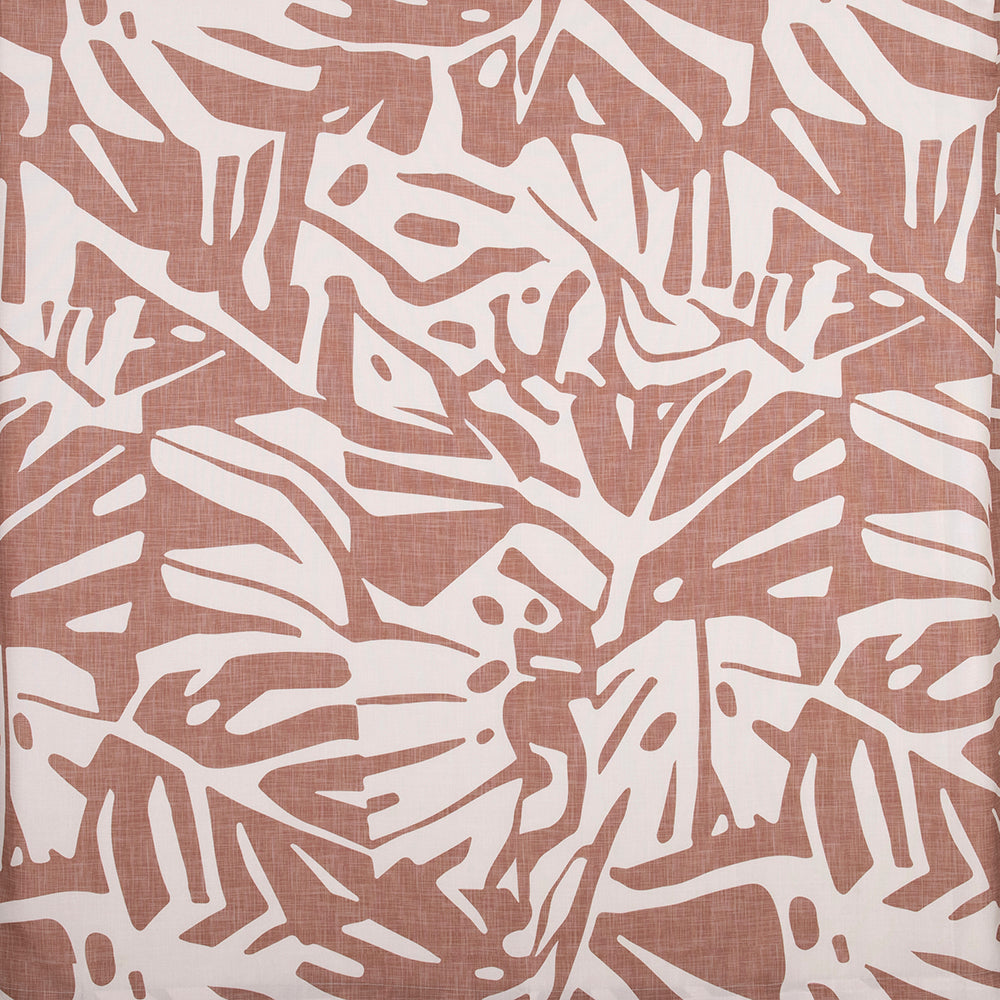 Cortina Baño Estampada Filodendro Terracota