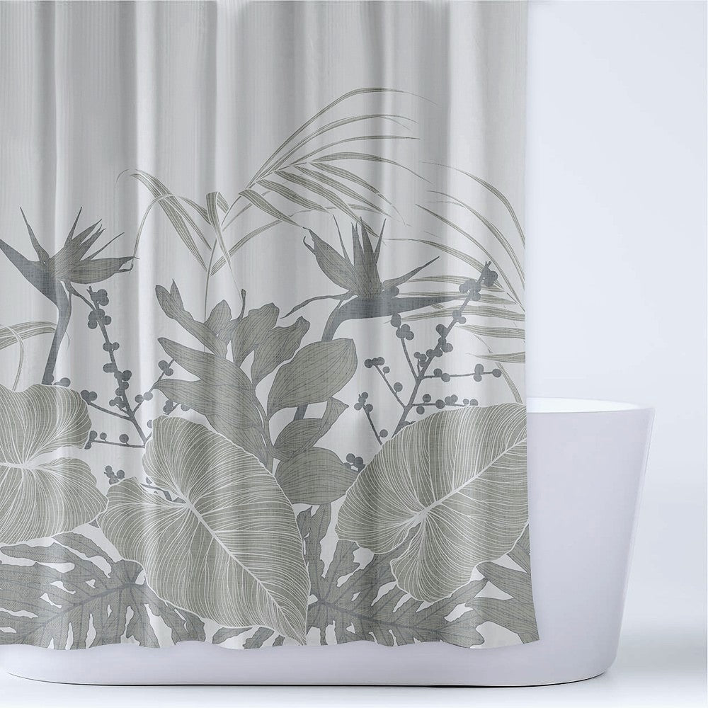 Cortina Baño Estampada Savana Verde