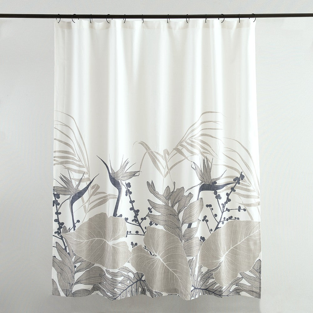 Cortina Baño Estampada Savana Verde