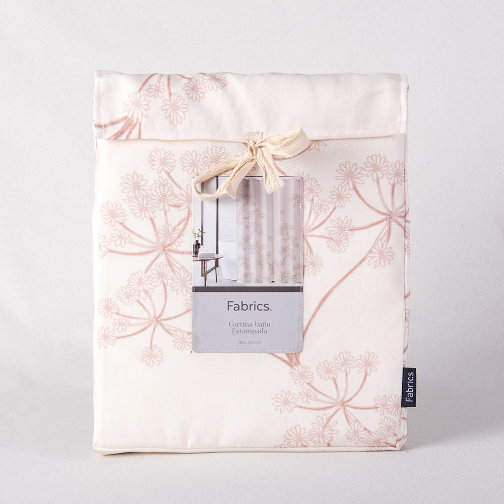 Cortina Baño Estampada Jazmin Rosa