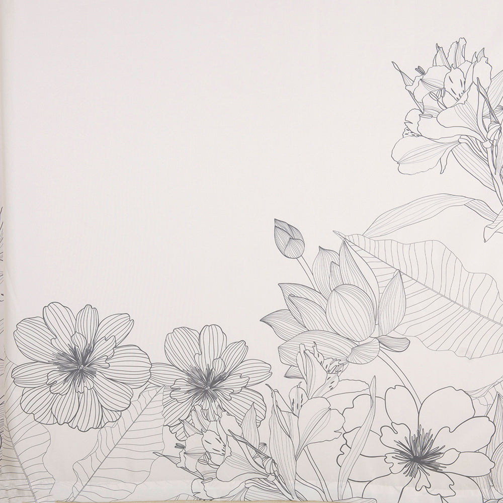 Cortina Baño Estampada Lilio Crudo