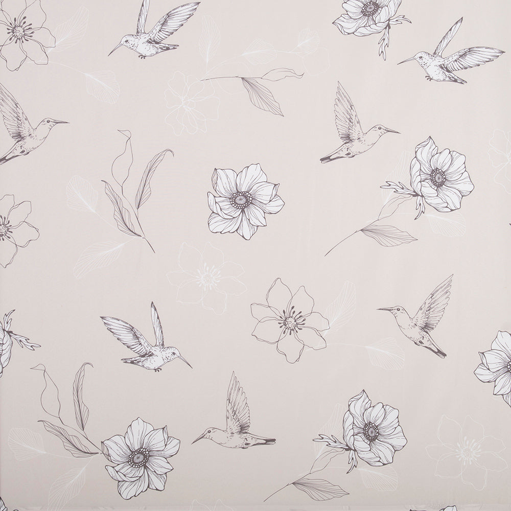 Cortina Baño Estampada Spring Beige