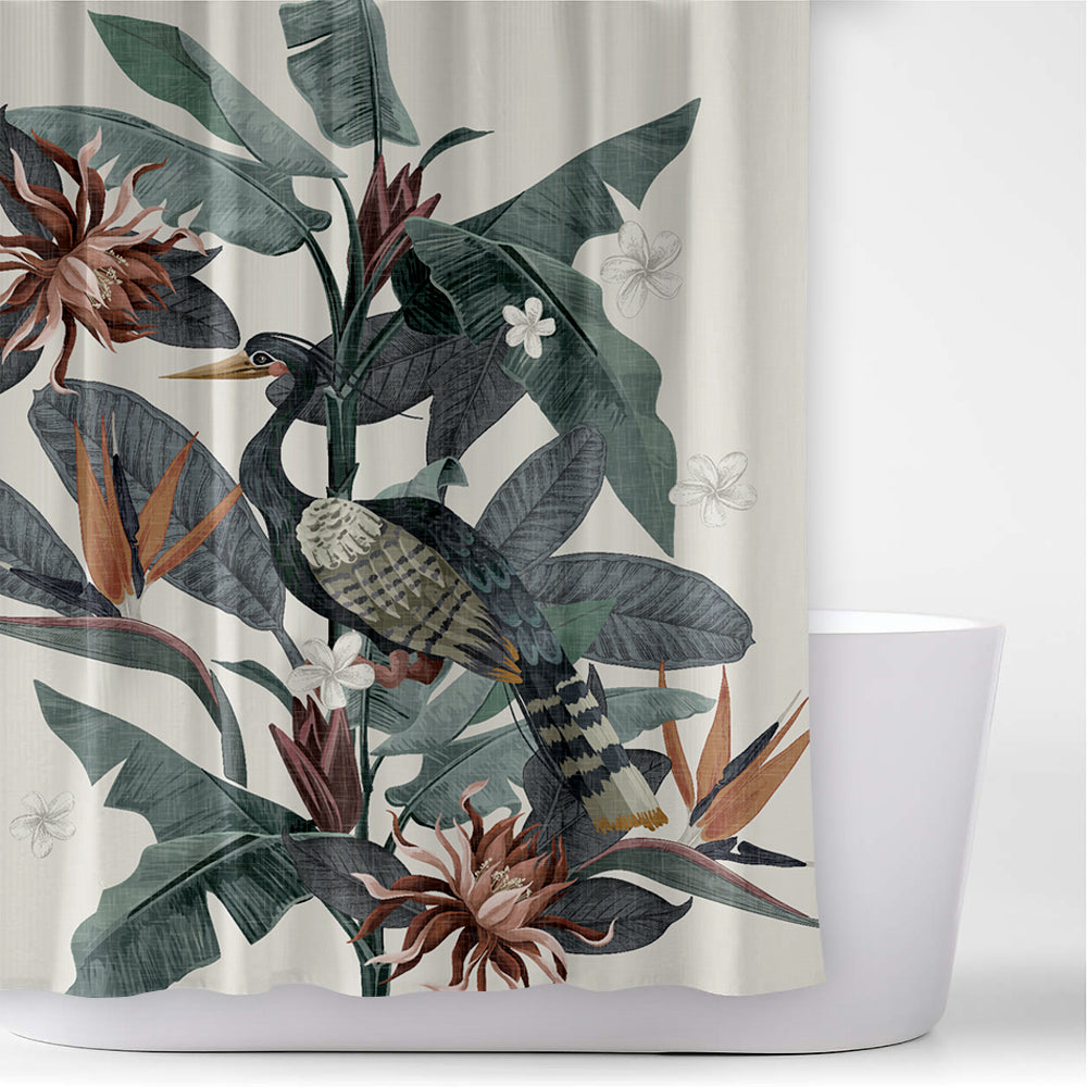 Cortina Baño Estampada Tropical