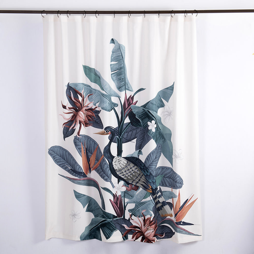 Cortina Baño Estampada Tropical