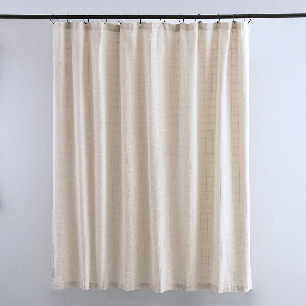 Cortina Baño Cuadros Crudo