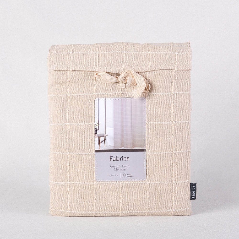 Cortina Baño Cuadros Crudo