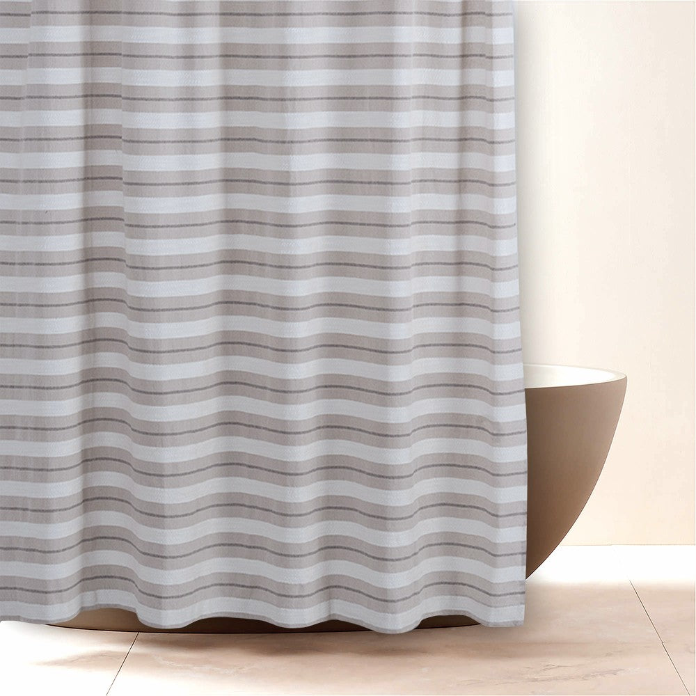 Cortina Baño Líneas Taupé