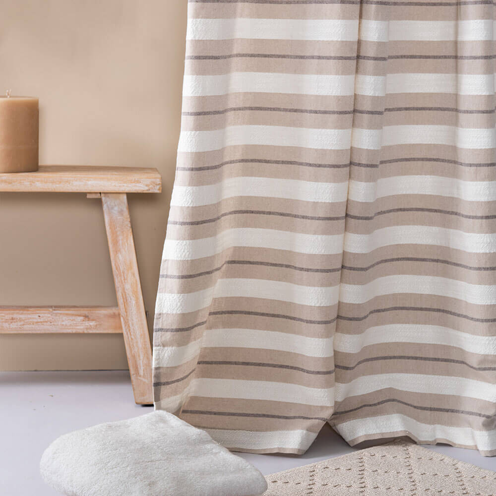 Cortina Baño Líneas Taupé