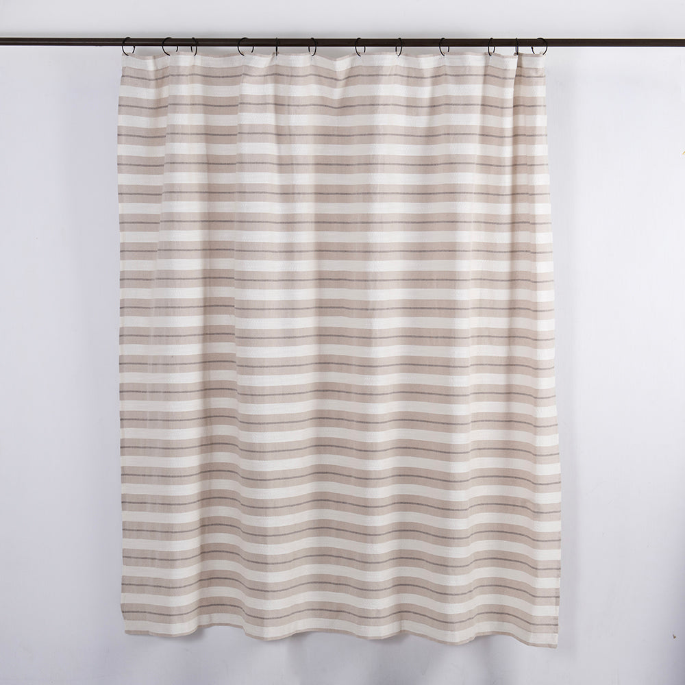 Cortina Baño Líneas Taupé