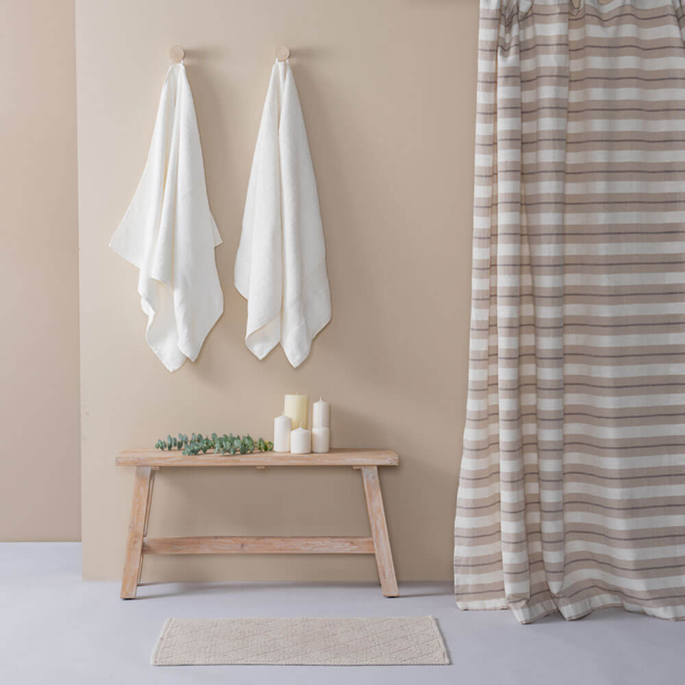 Cortina Baño Líneas Taupé