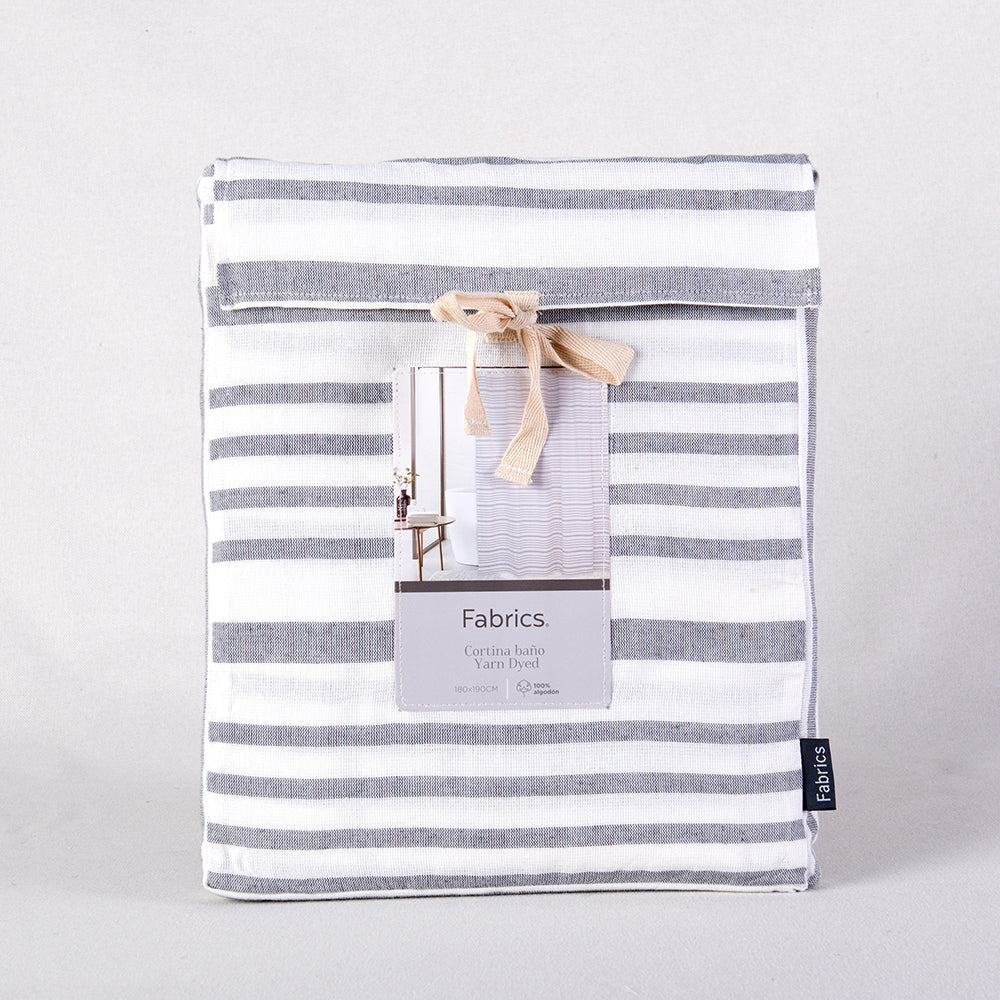 Cortina Baño Líneas Negro