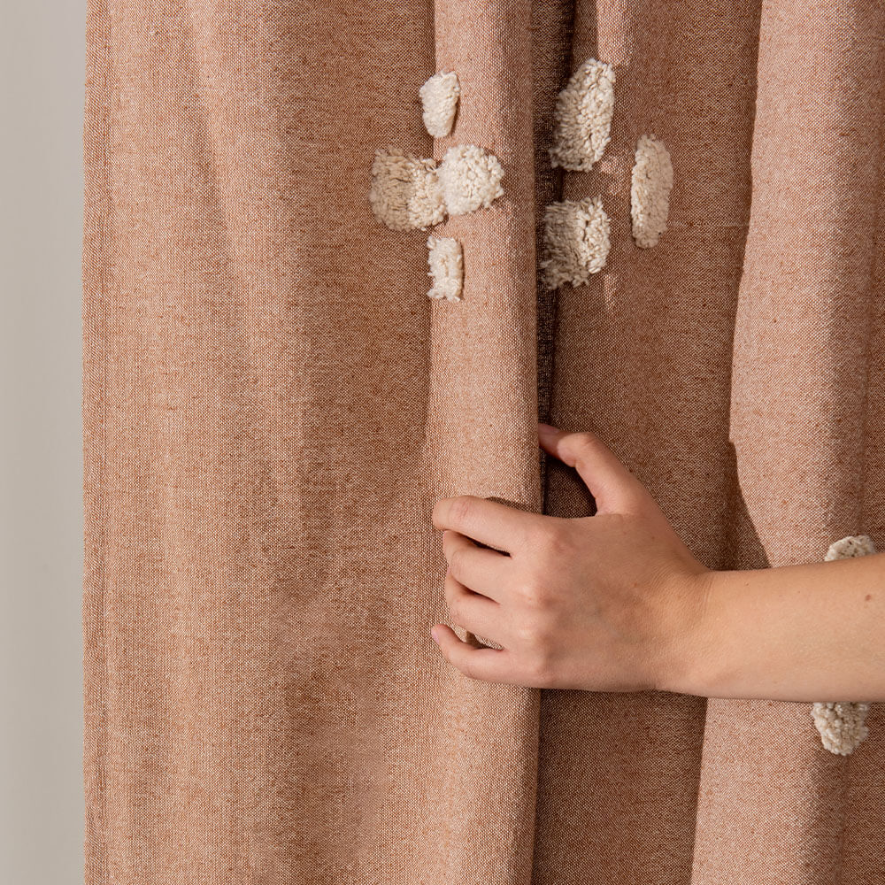 Cortina Baño Tufted Cross Terracota