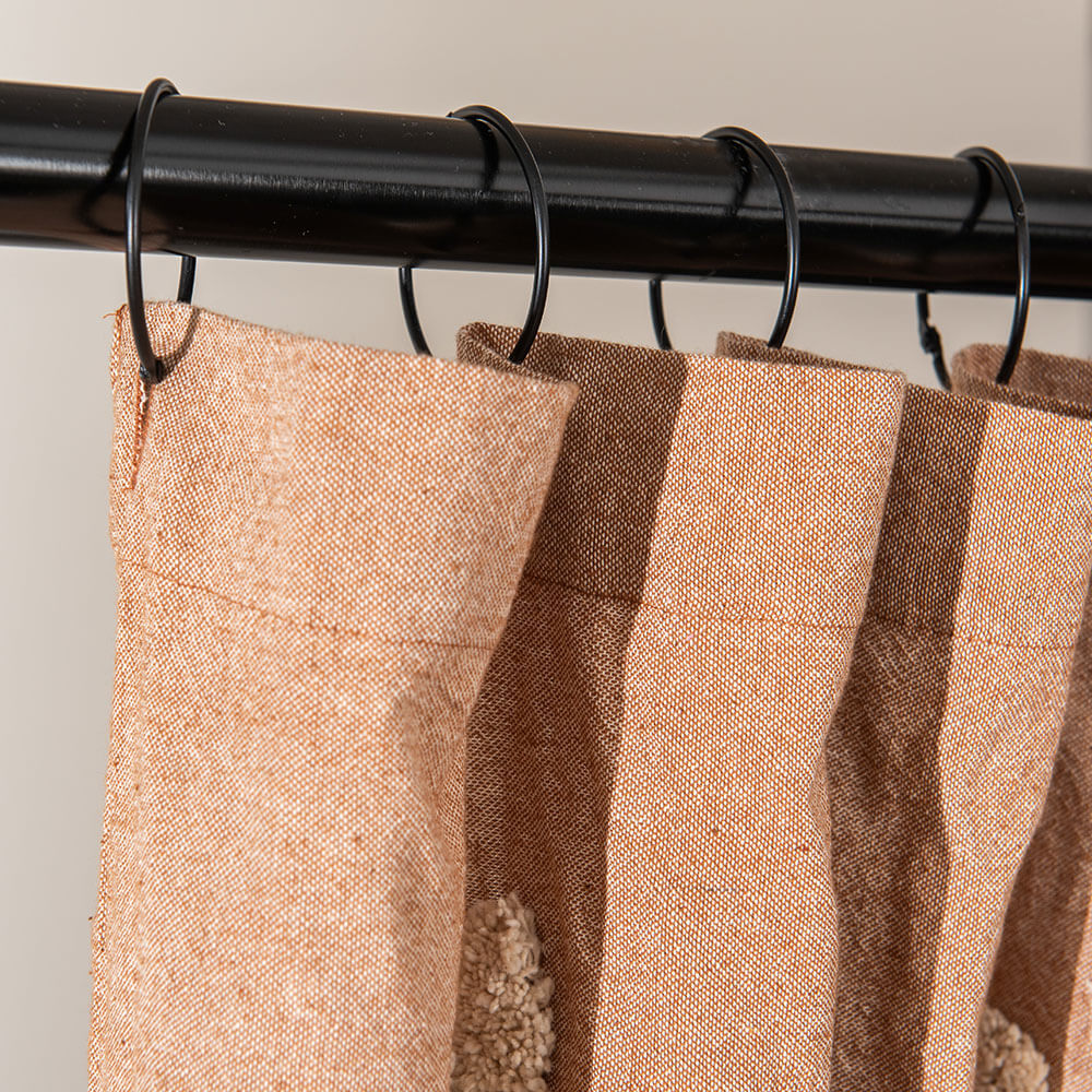 Cortina Baño Tufted Cross Terracota