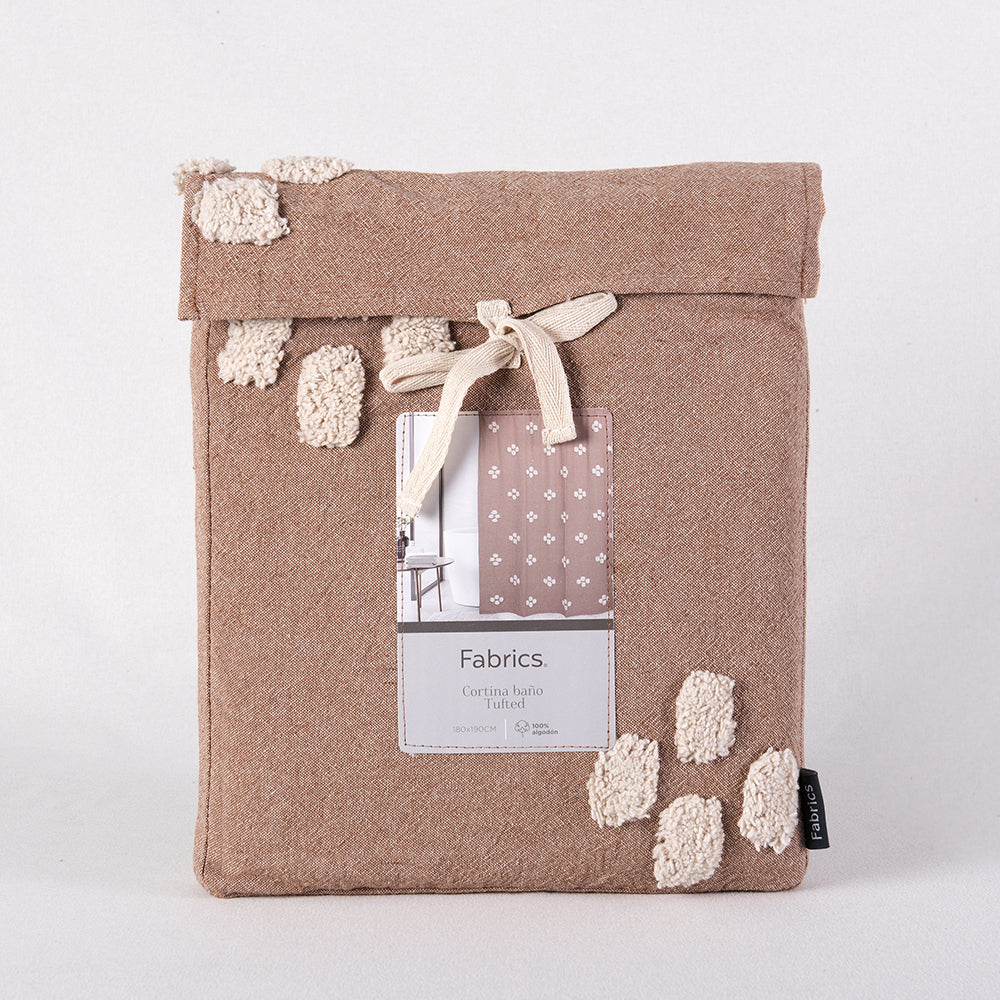 Cortina Baño Tufted Cross Terracota