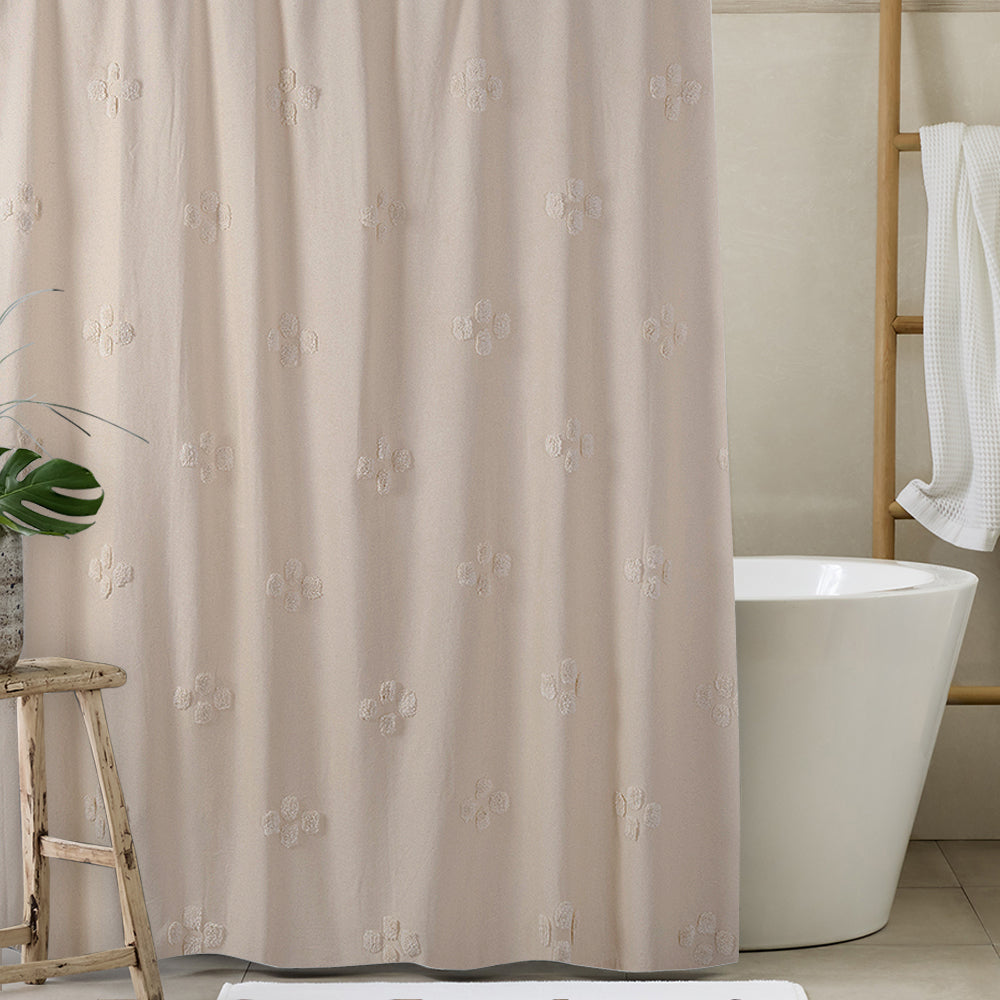 Cortina Baño Tufted Cross Cruda