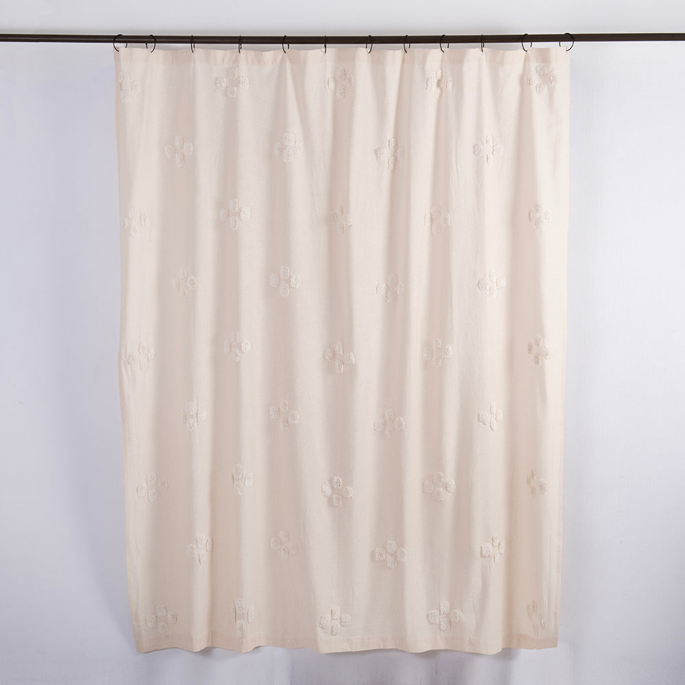 Cortina Baño Tufted Cross Cruda