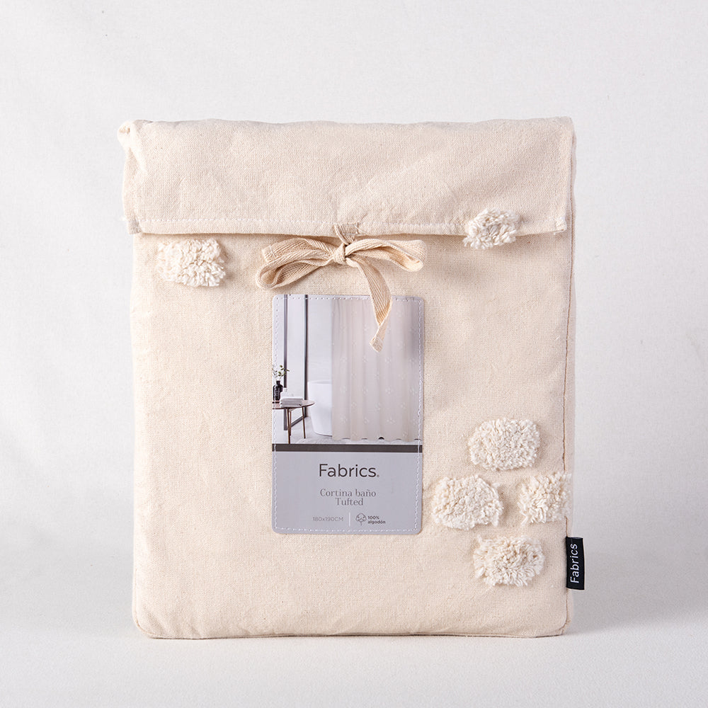 Cortina Baño Tufted Cross Cruda