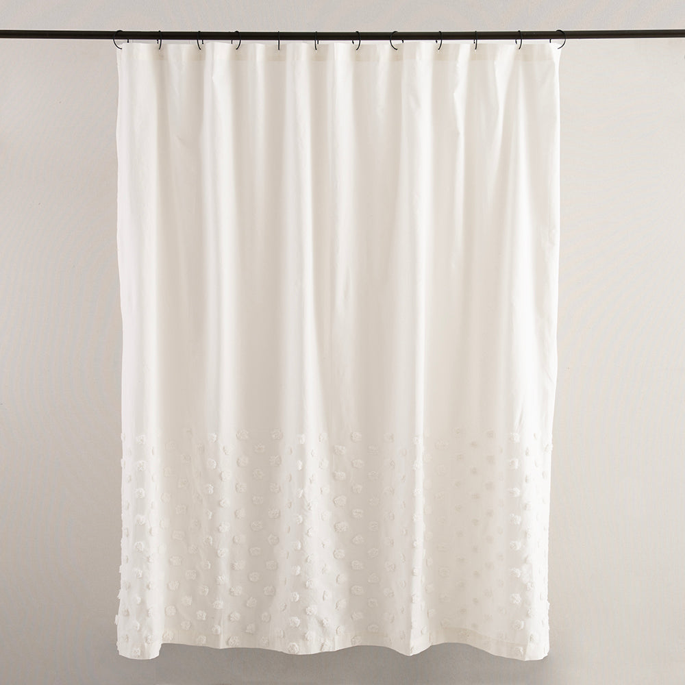 Cortina Baño Tufted Point Blanca