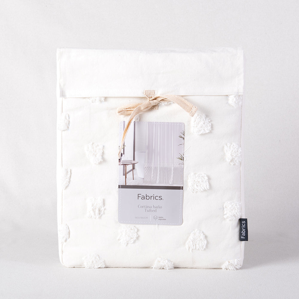Cortina Baño Tufted Point Blanca