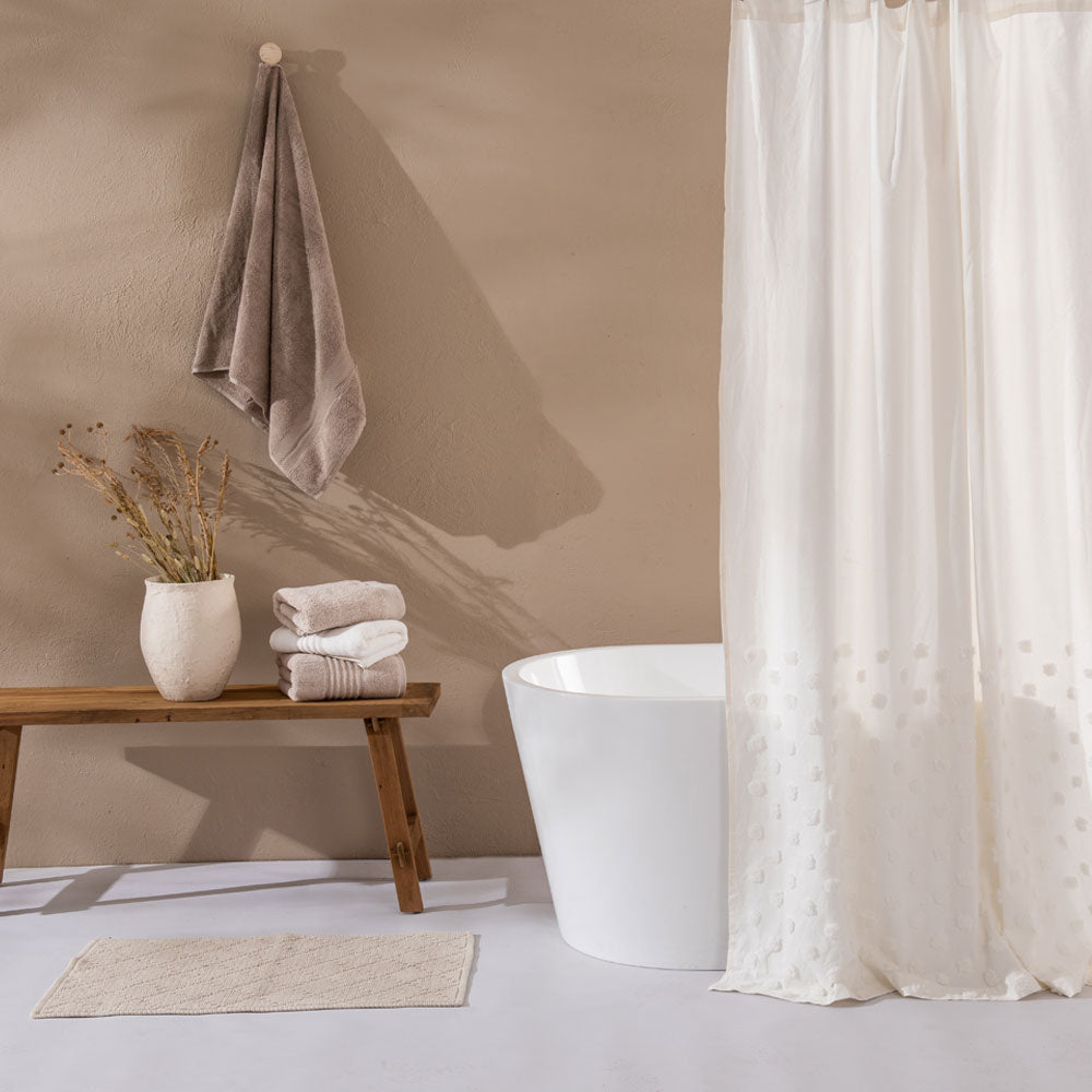 Cortina Baño Tufted Point Blanca