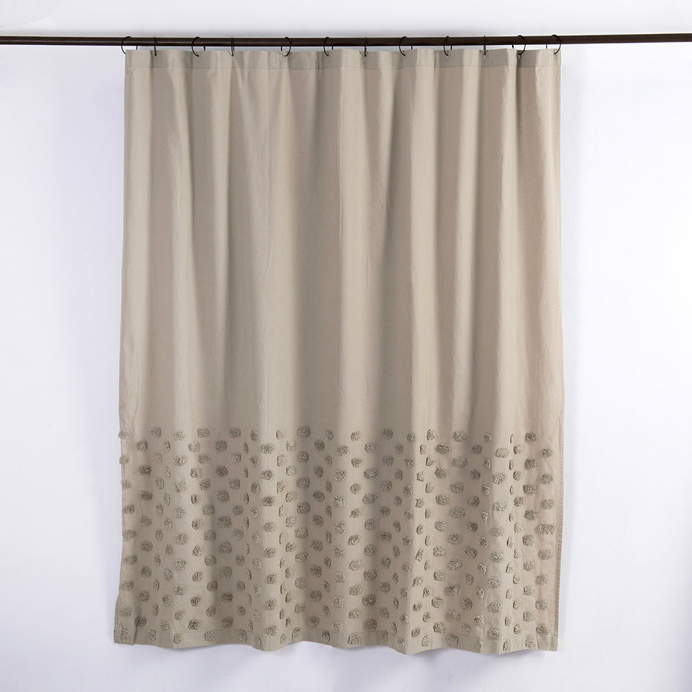 Cortina Baño Tufted Point Verde