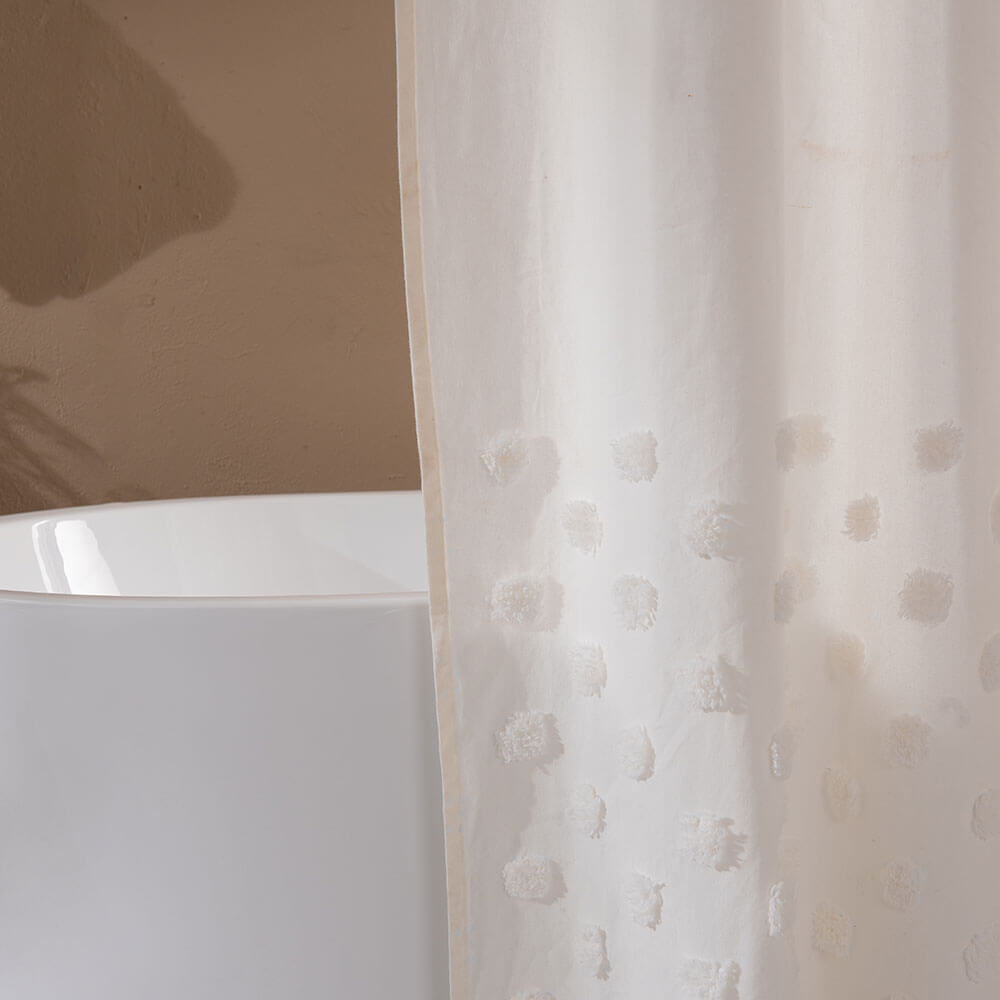 Cortina Baño Tufted Point Verde