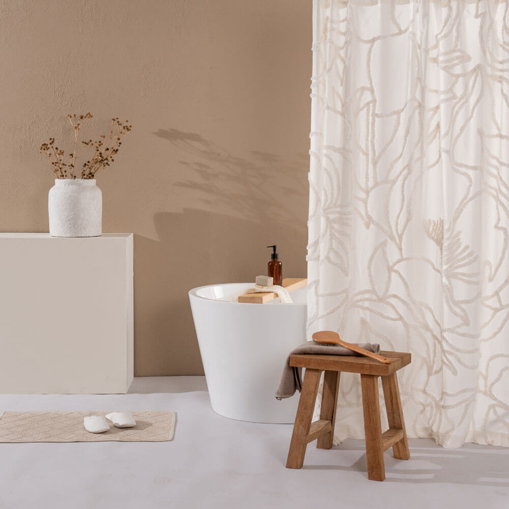 Cortina Baño Tufted Romantic Crudo