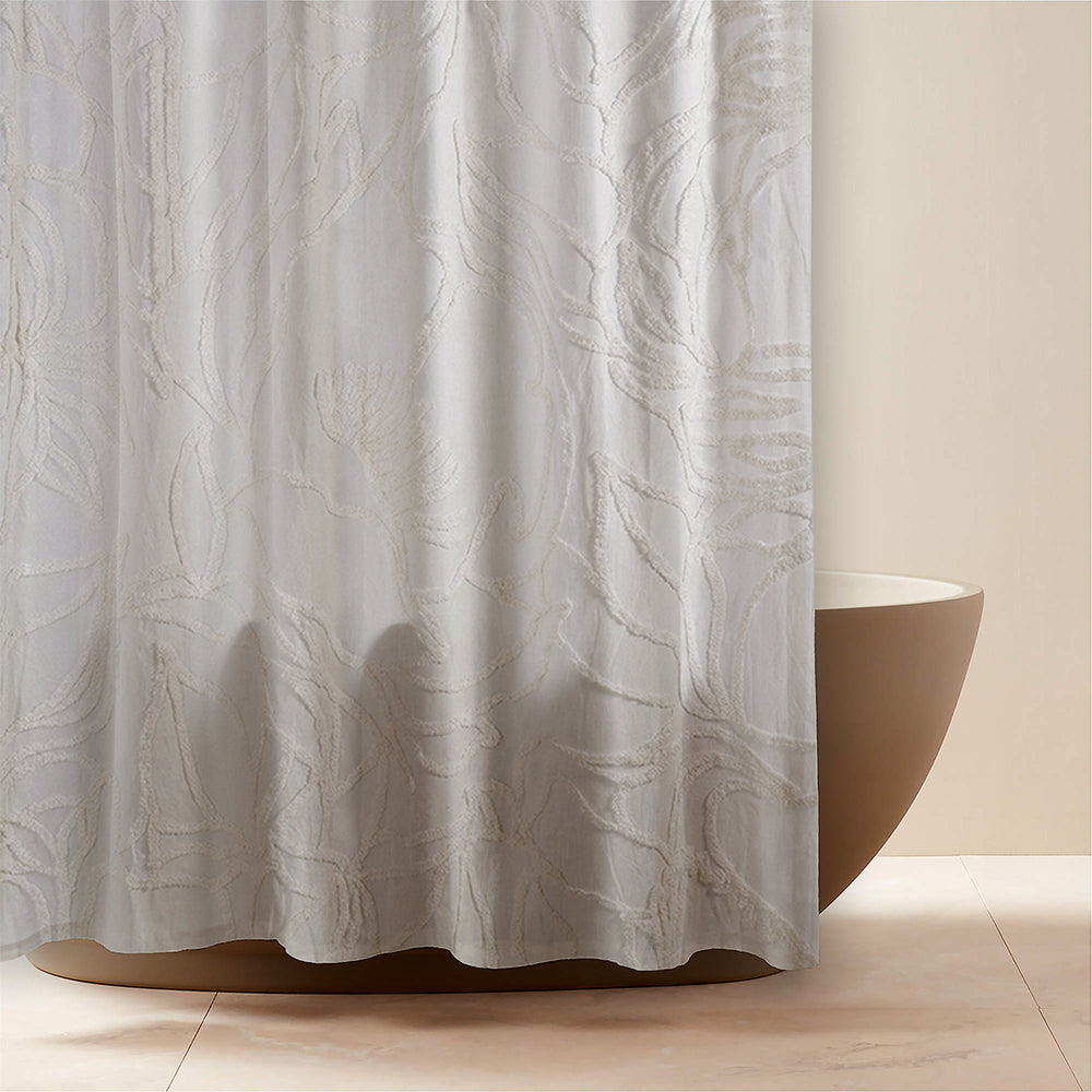Cortina Baño Tufted Romantic Crudo