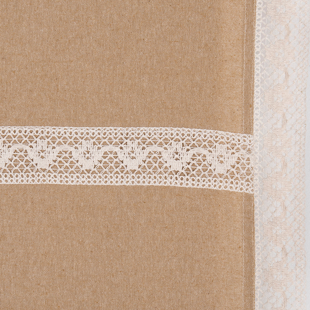 Cortina Baño Broderie Camel