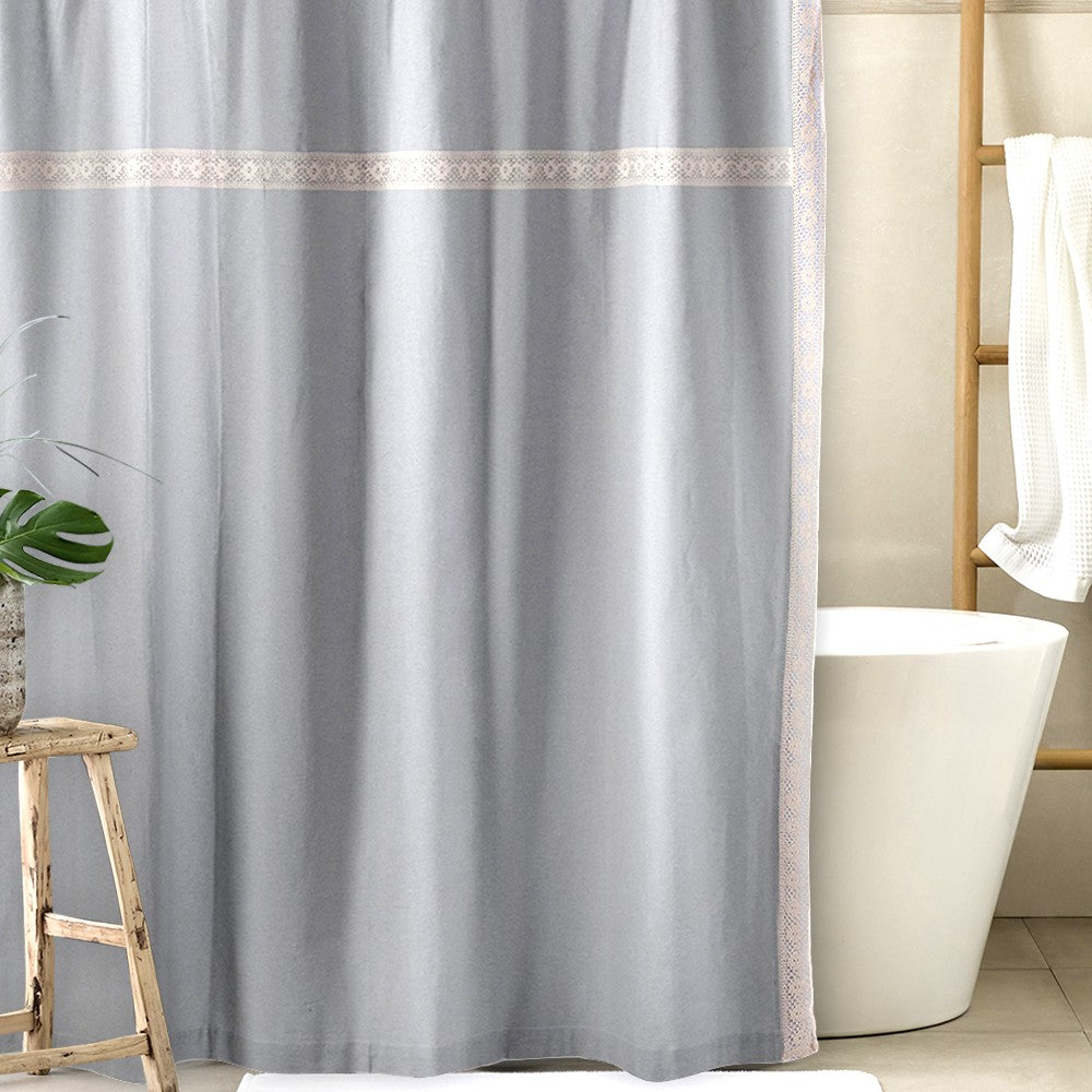 Cortina Baño Broderie Perla