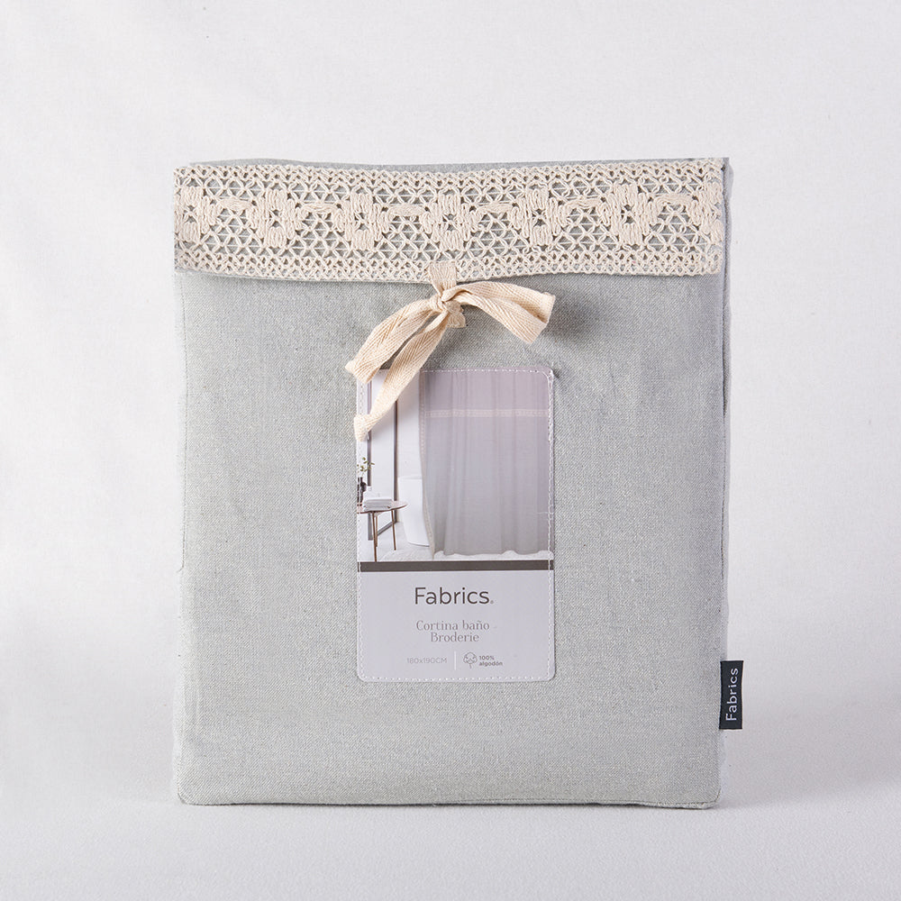 Cortina Baño Broderie Perla