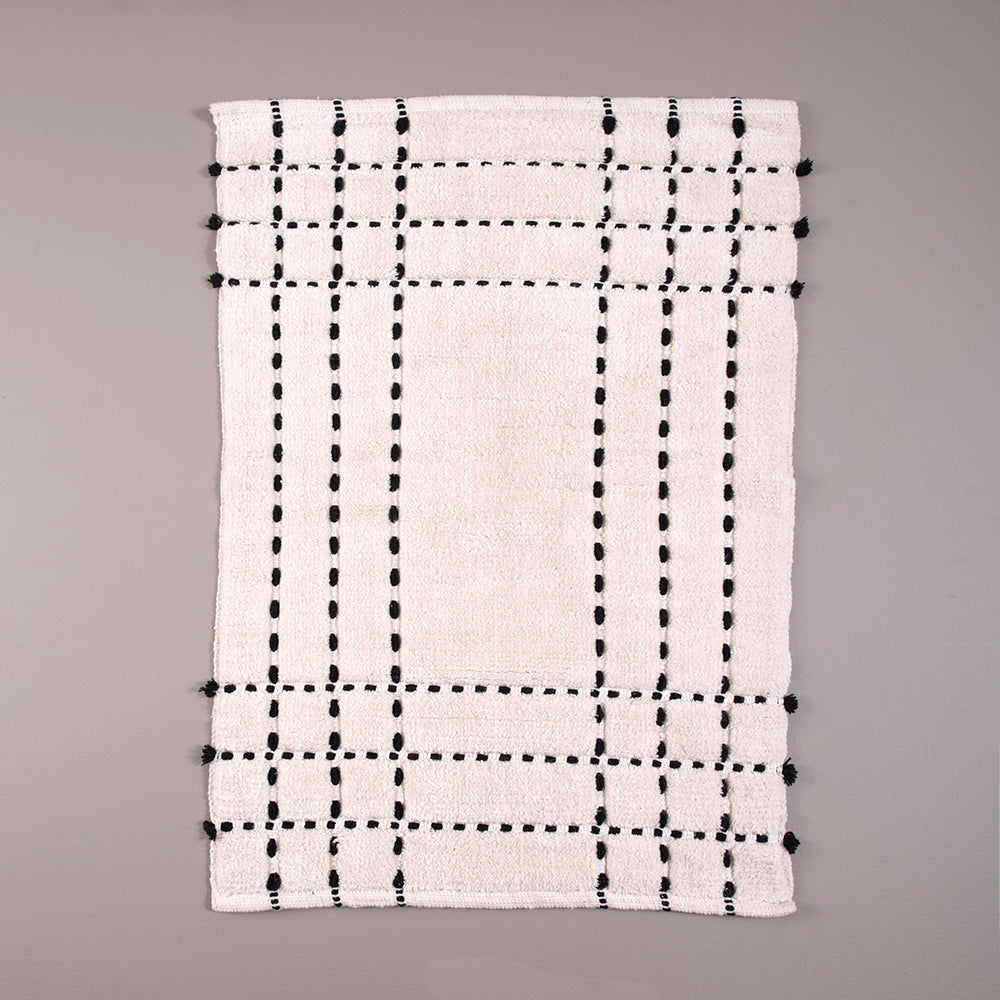 Piso Baño Flecos Negro