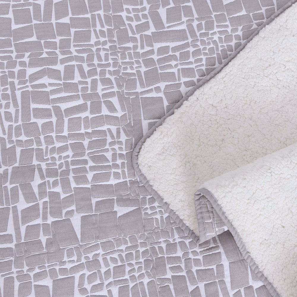 Cubrecama Jacquard Sherpa Nantes King Gris