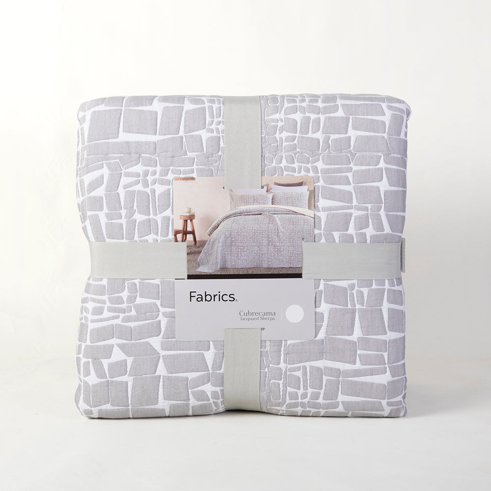 Cubrecama Jacquard Sherpa Nantes 1.5 Plazas Gris