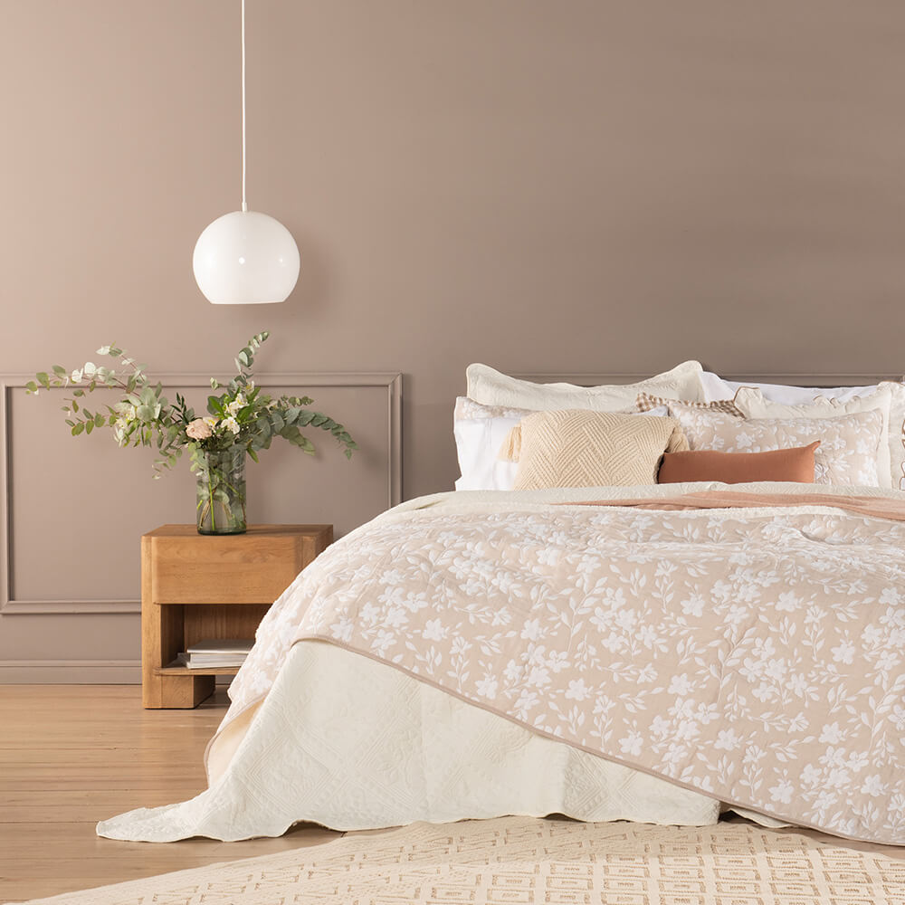 Cubrecama Jacquard Sherpa Gardenia Super King Beige